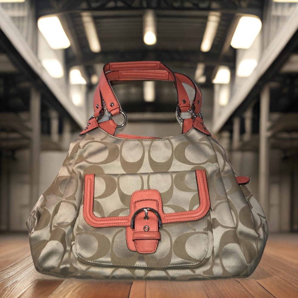 Coach Tan and Coral Women's Bag